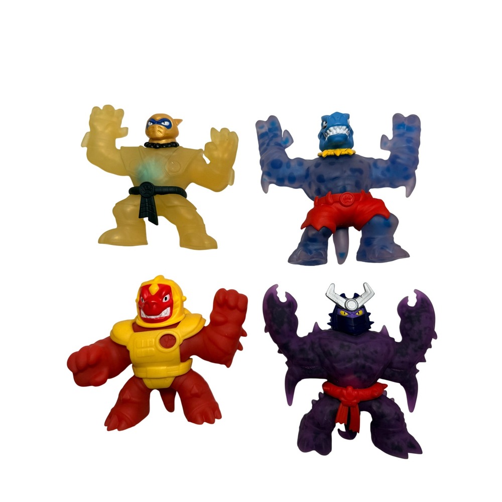 Heroes of Goo Jit Zu Action Figure Lot 4 Squishy Stretchy Dinosaur Ninja - BP